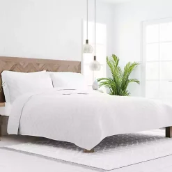 Kirklands Home Stitched Diamond 2-pc. Twin Quilt Set White