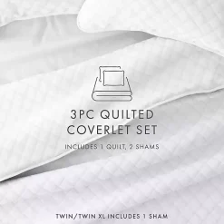 Kirklands Home Stitched Diamond 3-pc. King Quilt Set White Best