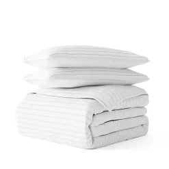Kirklands Home Stitched Stripes 3-pc. King Quilt Set White Hot