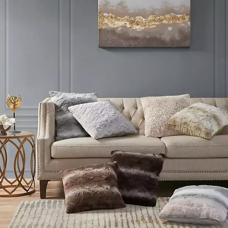 Pillows>Kirklands Home Textured Faux Fur Pillow White