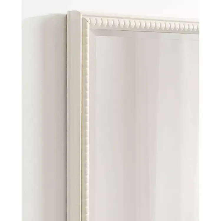 Kirklands Home White Vintage Beaded Wall Mirror, 30 in. Clearance