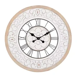 Kirklands Home White Wood Vintage Farmhouse Clock Hot
