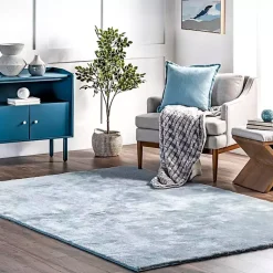 Kirklands Home Whitlow Shag Washable Area Rug, 8x10 Blue Online