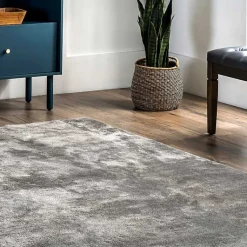 Kirklands Home Whitlow Charcoal Shag Washable Area Rug, 8x10 Gray Outlet