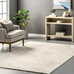 Kirklands Home Whitlow Cream Shag Washable Area Rug, 5x8 Ivory Best