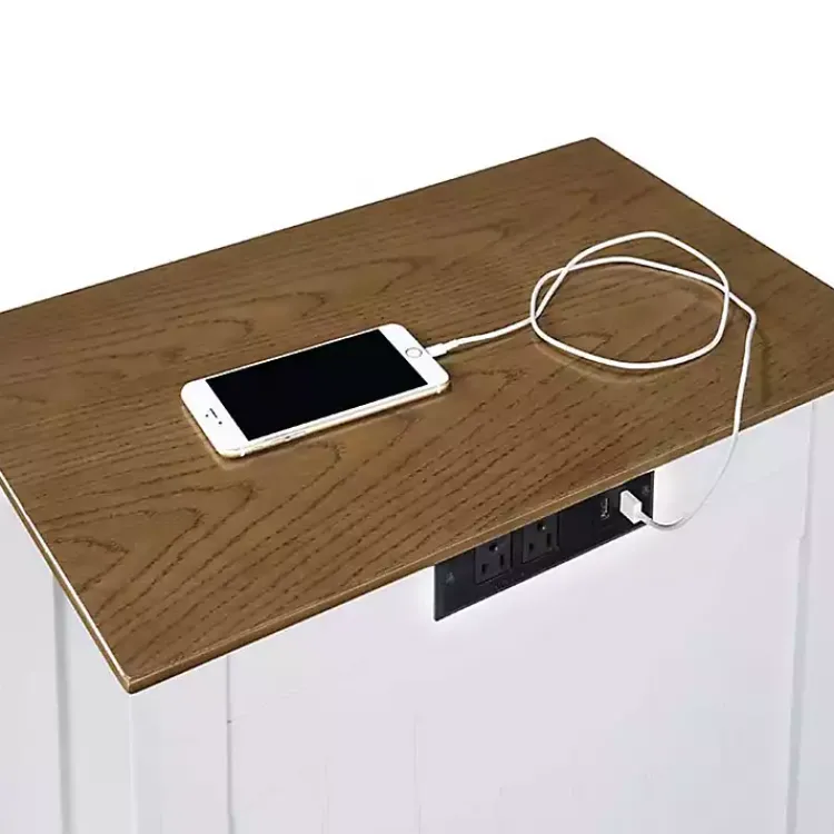 Kirklands Home Wood & Two-Tone Charging Open Accent Table White Best