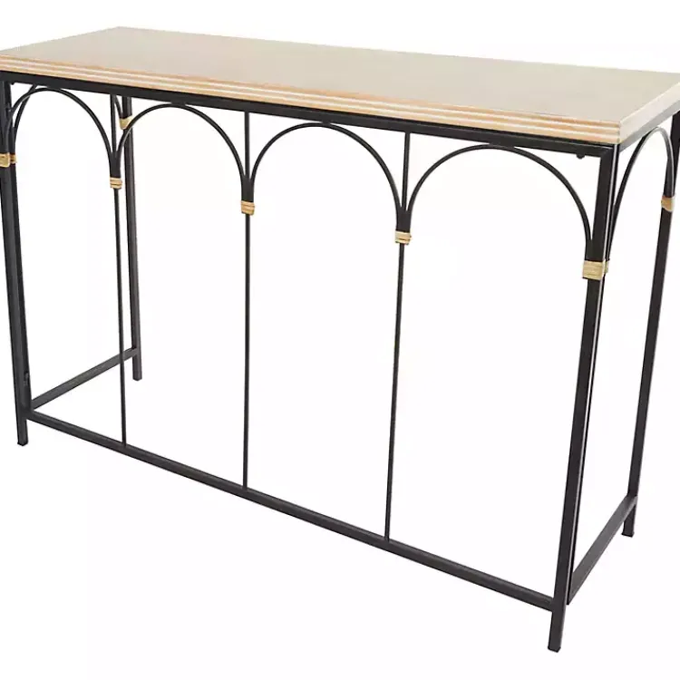 Kirklands Home Wood and Metal Arches Console Table Online