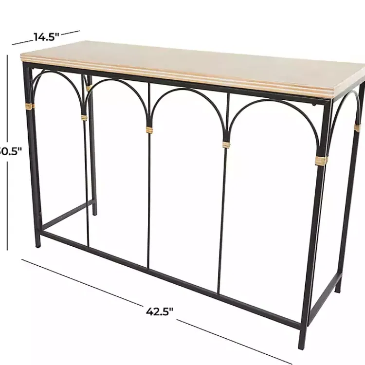 Kirklands Home Wood and Metal Arches Console Table Online
