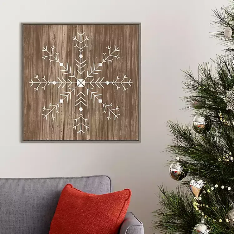 Christmas Art & Wall Decor>Kirklands Home Wood Snowflake I Canvas Art Print