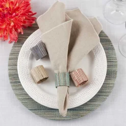 Kirklands Home Woven Minty 4-pc. Napkin Ring Set Hot