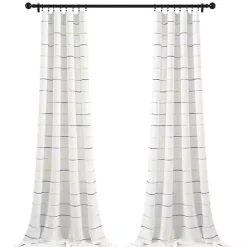 Kirklands Home Yellow and Gray Stripe Curtain Panel Set, 84 in.