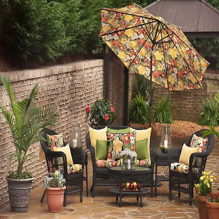 Kirklands Home Herringbone Outdoor Lumbar Pillow Set Yellow New