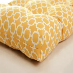 Kirklands Home Pattern Rounded Outdoor Settee Cushion Yellow Sale